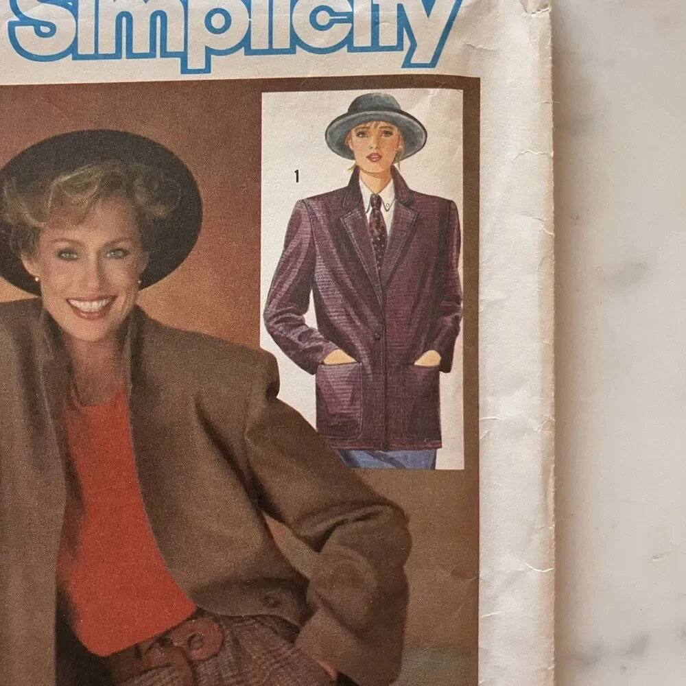 Simplicity‎ Pattern 6644 Lauren Hutton Collection Jacket Size 10 12 14 Cut VTG
